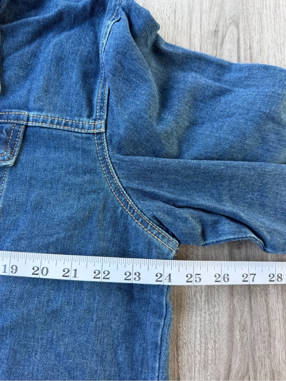 Sincerely Jules Oversized Denim Jacket Sz XL Medium Wash Classic Trucker Jean